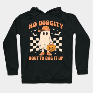 Halloween Ghost Bout to Bag it Up Toddler Kids Hoodie